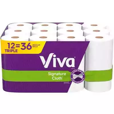 Viva Signature Cloth Sheet Paper Towels 12 Triple Rolls (141 Sheets Per Roll) • $40.89