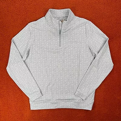 PETER MILLAR Mens MEDIUM Perth Knockout Performance Quarter-Zip Pullover White • $109.95