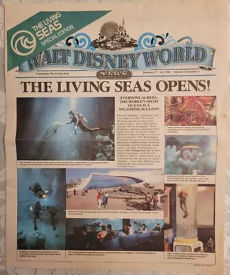 Rare Jan 1986 Walt Disney World News Epcot The Living Seas Opens Special Edition • $19.99