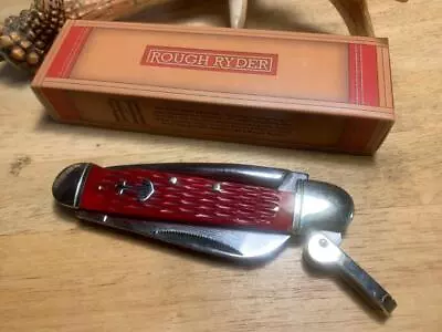 Rough Ryder Red Jigged Bone Marlin Spike 4 1/2  Pocket Knife RR576 • $22.98