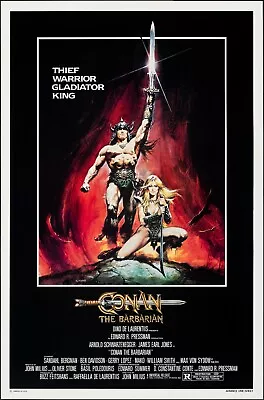 CONAN THE BARBARIAN V1 RETRO 80s MOVIE POSTER Classic Greatest Cinema Print A4 • £3.75