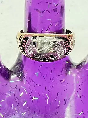 Antique Vintage 10 14KT Gold White Gold Masonic 32 Degree Double Eagle Ring Sz 8 • $525