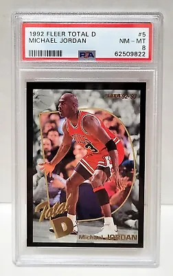1992-93 Fleer Total D Michael Jordan #5 - PSA 8 NM-MT HOF GOAT • $179.95