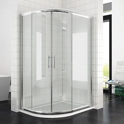 Offset Quadrant Shower Enclosure And Tray Walk In Wet Room Glass Door Cubicle • £175.99