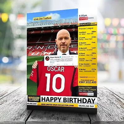 Manchester United Birthday Card - Personalised With Any Name And Age. Man Utd • £3.99