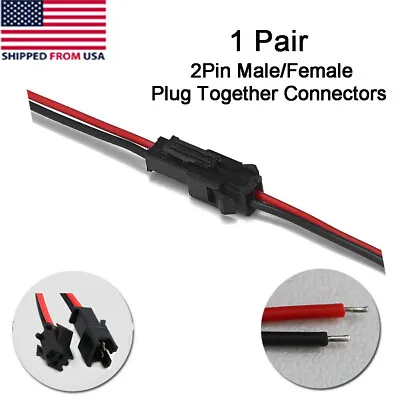 2pin Male And Female 24AWG LED Strip Wire JST SM Plug Connector Adapter • $2