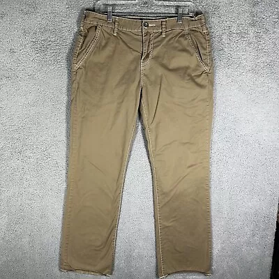 Buckle BKE Carter Chino Pants Casuals Flat Front Straight Leg Brown Size 34R • $19.25