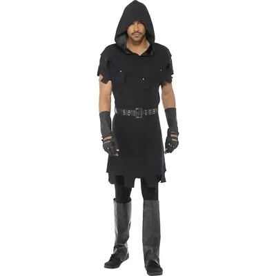 Men's Medieval Executioner Hood Tunic Belt + Boot Covers Halloween Costume • $34.36