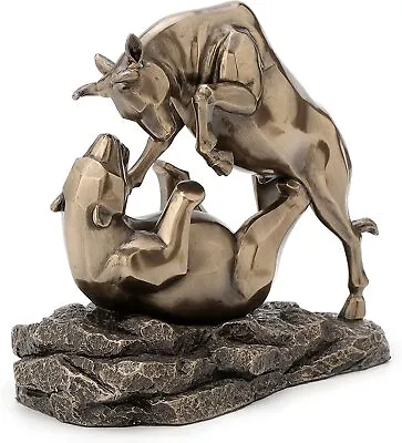 Wall Street Stock Market Bull Bear Fight Financial Broker Gift Abstract Statue • $79.99