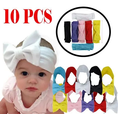$9.49 • Buy 10 Pcs Kids Girl Baby Headband Toddler Lace Bow Flower Hair Band Accessories