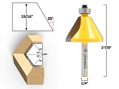 30 Degree Bevel Edge Forming Router Bit - 1/4  Shank - Yonico 13905q • $14.95