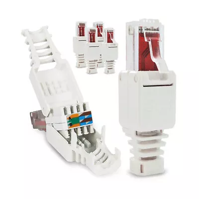 £2.99 • Buy Cat 6 Rj45 Easy Ethernet Cable Connector End Plug Poe No Crimping Tool Needed
