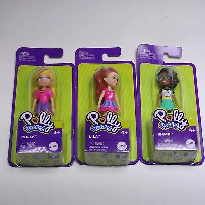 Mattel 2021 Polly Pocket  Shani Polly & Lila 3.5  Fast Shipping Lot Of 3.  • $19.05
