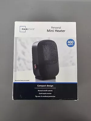 Personal Mini Electric Ceramic Heater 400W Indoor Black Mainstays MH-16B • $10