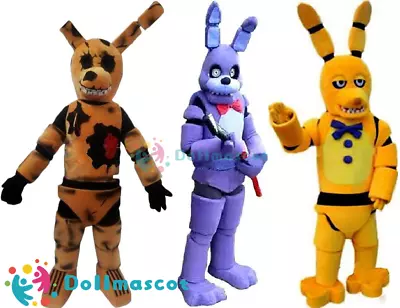Freddy FNAF Creepy Bunny Adult Mascot Costume Halloween Christmas Birthday Suit • $156.99