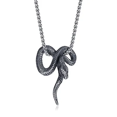 Men Women Stainless Steel Snake Pendant Chain Necklace Gothic Jewelry Gift • $9.99