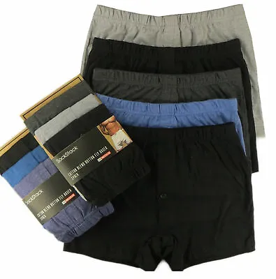 6 Pairs Men Plain Boxer Underwear Classic Cotton Rich Boxers Shorts S - 6XL • £6.99