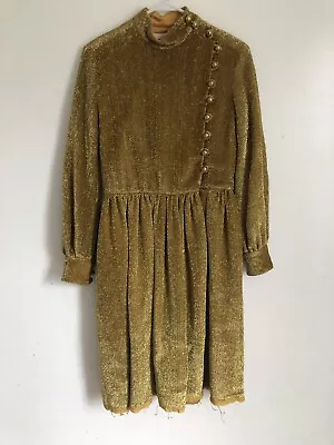 Mr. Mort By Stan Herman Gold Metallic Dress - 1960’s • $150