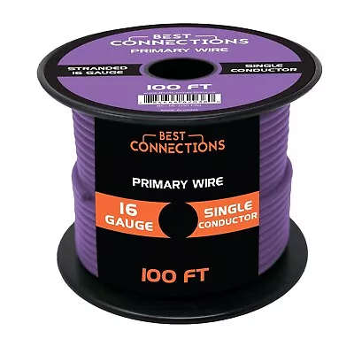 16 Gauge Car Audio Primary Wire (100ft–Purple)– Remote Power/Ground Electrical • $14.95