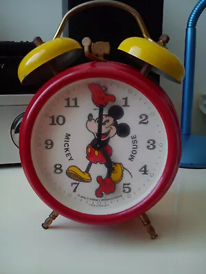 Vintage Mickey Mouse Walt Disney Wind Up Bradley Alarm Clock - VGC. • £49.95