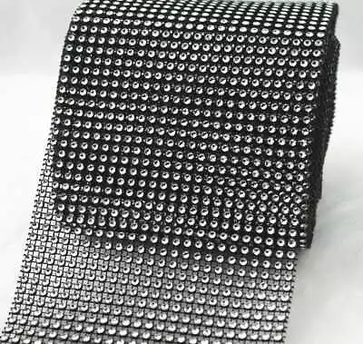 £3.90 • Buy Diamante Sparkle Effect Mesh Ribbon Trimming - Black/Silver  Cakes Bridal Crafts