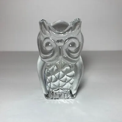 MCM Vintage Viking Glass Owl Paperweight & Label Hand Made Mid Century 3.5  • $22.50