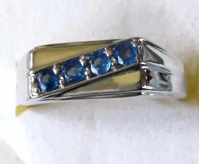 Genuine Sapphire Ring / Size 14 / 925 Sterling Silver / 0.6cts  6.9g • $52.99