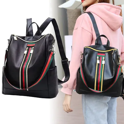 Women Ladies Leather Backpack Anti-Theft Rucksack Travel Shoulder Bag Satchel • £6.99