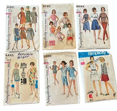 Vintage Simplicity McCall Sewing Pattern Miss Sz 16 60's Retro Dresses Cut Jiffy • $14.99