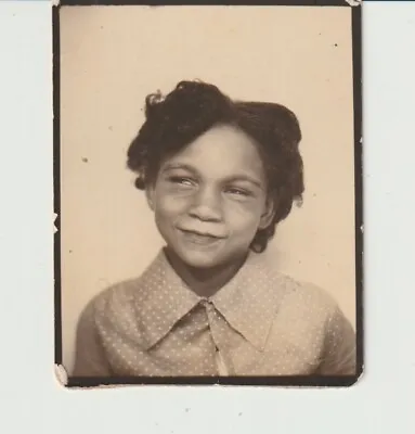 Vintage Photo Booth - Cute Young African-american Girl Side Eye • $19.95