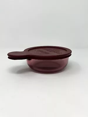 Corning Pyrex Visions Cranberry Heat N Eat Bowl 150-B With Lid V-150-PC Grab It • $18.99