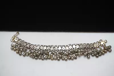 Vintage Moroccan Bracelet Berber Silver Dangle Beads Mideast Jewelry • $24.99