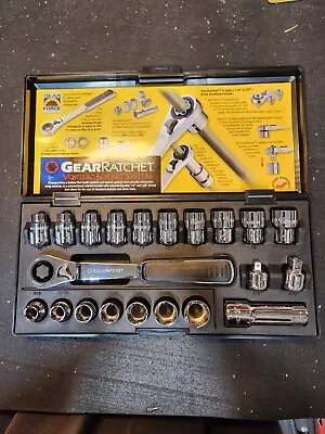 Gear Ratchet 21 Pc Vortex Socket System Set ¼”&⅜” Drive SAE & Metric Tools  • $65