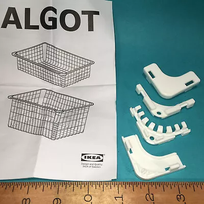 IKEA ALGOT CORNERS SET PLASTIC TABS CLIPS 23.5X15X5.5  Basket Drawer 204.018.60 • £10.11