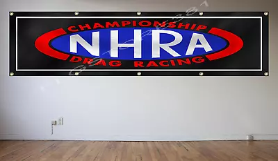 NHRA Flag Banner 2X8Ft Drag Racing Championship Wall Decor Flag Garage Man Cave • $17.99