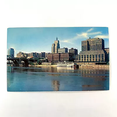 Postcard Minnesota St Paul MN Mississippi River Skyline Downtown 1960s Chrome • $6