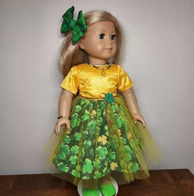 5 Pc St Patrick's Day Dress Jewelry Shamrock Clover Fits 18  American Girl Dolls • $28