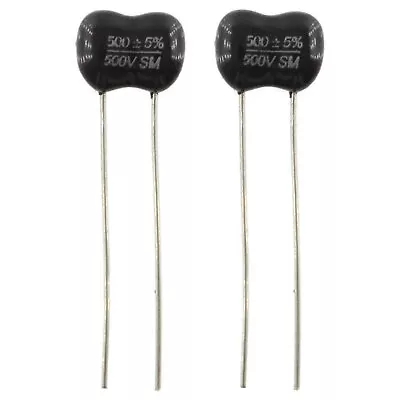 Black Silver Mica Capacitor 500pf @ 500VDC 2 Pieces 5% Radial Cap • $7.69