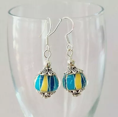 925 Sterling Silver Hook European Murano Glass Lampwork Beads Dangle Earrings Us • $12.99