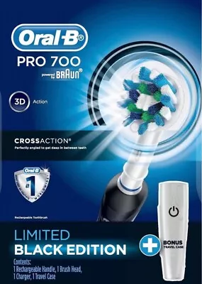 Oral-B Pro 700 Limited Edition Black CrossAction Electric Toothbrush • $66.24