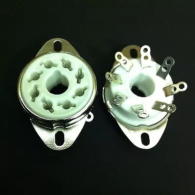 £5 • Buy 8 Pin Octal Fixed Chassis Mount  Split  Hole  Ceramic SKT. For KT88, 6550, Etc.