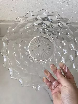 Vintage Fostoria American Clear Glass Sandwich Plate / Serving Platter 9” • $22