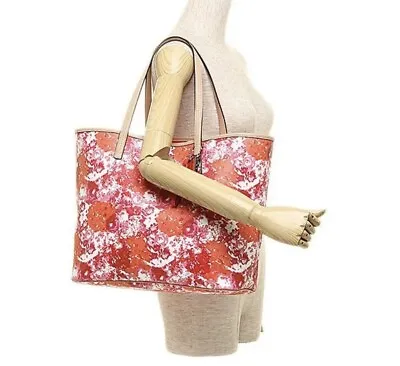 Coach Pink/Red Floral Peyton Zip Top Tote Handbag • $40