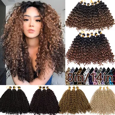REAL As Human Natural Water Wave Crochet Braids Deep Curly Hair Extensions Soft • $11.66