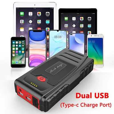 30000mah Car Jump Starter Pack 12V Booster Power Bank USB Battery Charger • £23.89
