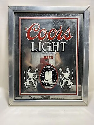 Vintage 1980’s Coors Light Beer Mirror Sign Bar Pub Mancave Advertising 1983 • $24.99