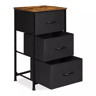 Small Nightstand Dresser For Bedroom 3 Drawer Fabric Storage Chest Storage ... • $42.84