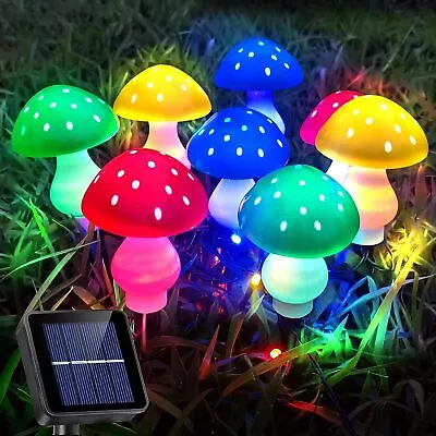 8Pcs Solar Mushroom Lights 8-Mode Cute Fairy String Garden Pathway Xmas Decor • $15.99