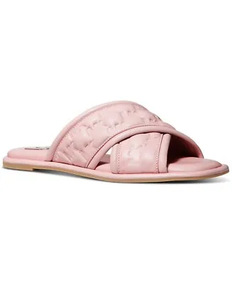 Michael Kors Gideon Smokey Rose Pink Slide Sandals Size 6.5 • $65.99