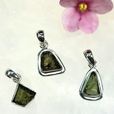 Wholesale Lot 3 PCs All Natural Moldavite 925 Sterling Silver Tektite Pendants • $200